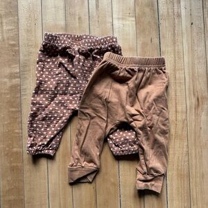 Brown Cotton Baby Pants Set of 2